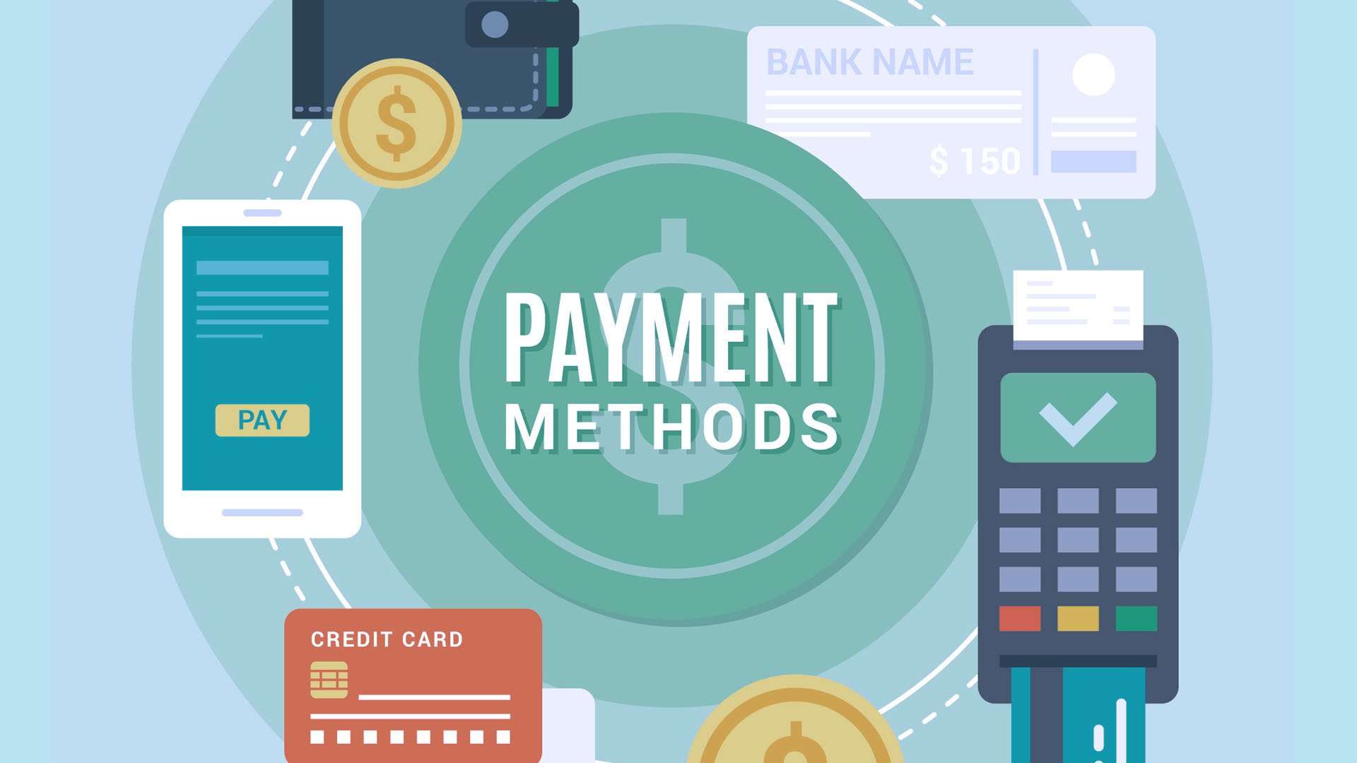 Pay method. Payment method. Credit payment methods. Payment method Types.